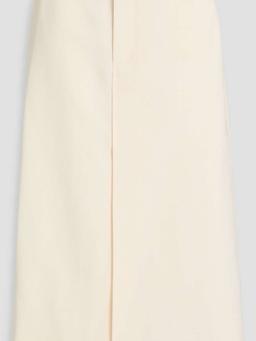 Wool-twill midi skirt