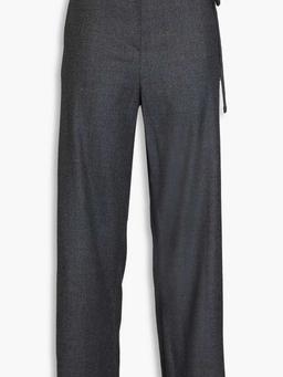 Wool-blend twill straight-leg pants