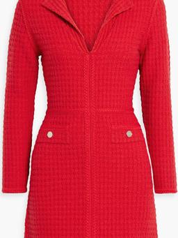 Bouclé-knit mini dress