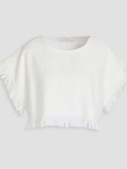 Fringed cotton-terry top