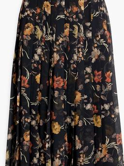 Floral-print chiffon midi skirt