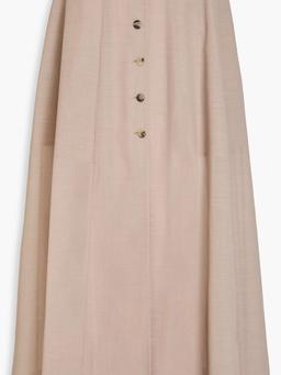 Wool-blend gauze midi skirt