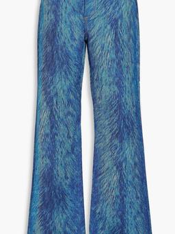 Printed high-rise flared jeans
