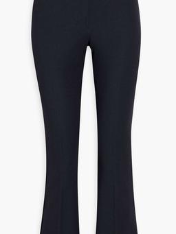 Cotton-blend twill kick-flare pants