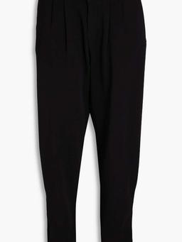 Pleated crepe tapered pants