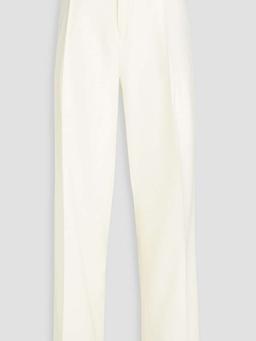 Pleated wool straight-leg pants
