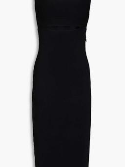 Cutout stretch-knit midi dress