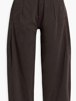 Donovan cropped cotton-blend twill wide-leg pants