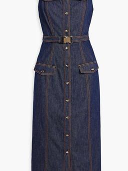 Shea belted denim midi dress