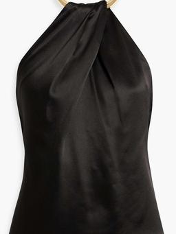 Draped satin halterneck top