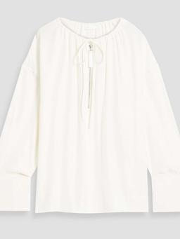 Gathered satin blouse