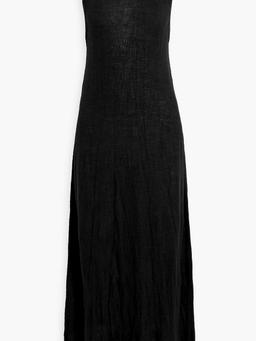 Crinkled merino wool-blend midi dress