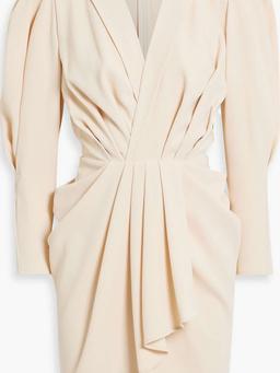 Kalea wrap-effect pleated crepe mini dress