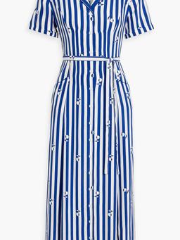 Maria striped silk midi shirt dress