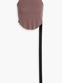 Cropped cotton-jersey tank