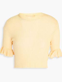 Patti cropped ribbed-knit top