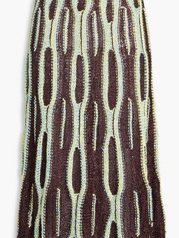 Open-knit midi skirt