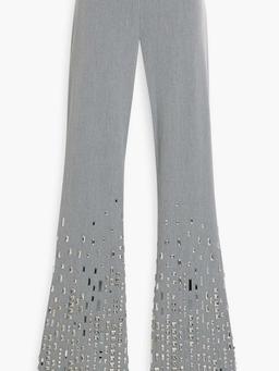 Crystal-embellished woven flared pants