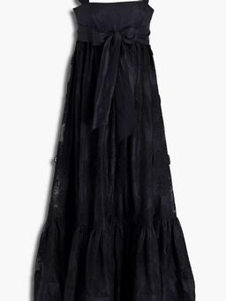 Embroidered ruffled cotton-blend organza maxi dress