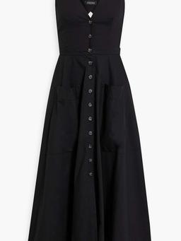 Zoey cutout cotton-blend poplin midi dress