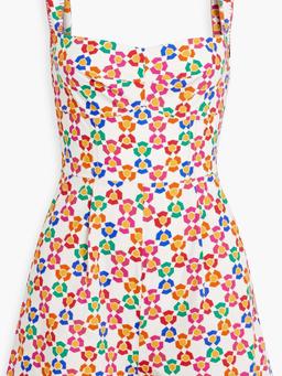 Rachel printed cotton-poplin playsuit