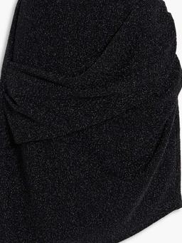 Licia ruched metallic stretch-knit mini skirt