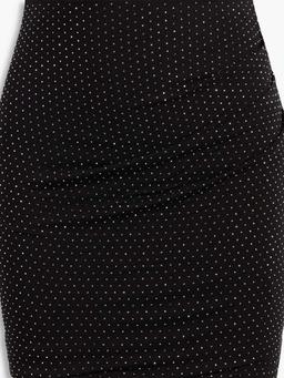 Numees crystal-embellished jersey mini skirt