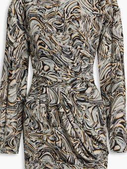 Francia cutout printed silk-crepe mini dress