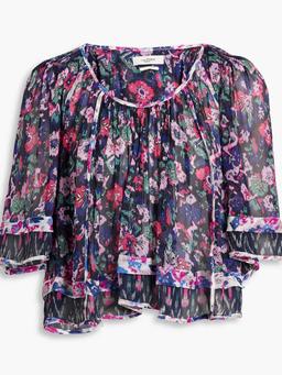 Roxini gathered printed georgette blouse