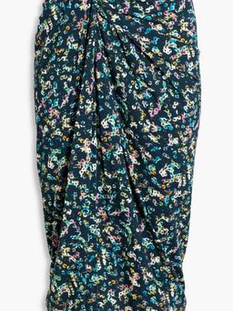 Jeldia ruched printed stretch-jersey midi skirt