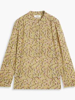 Maria printed cotton-voile blouse