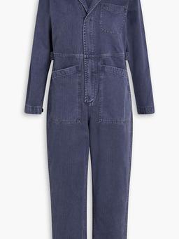 Cropped herringbone cotton jumpsuit