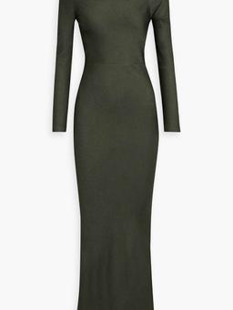 Draped crepe maxi dress