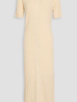 Alice ribbed cotton and hemp-blend midi shirt dress