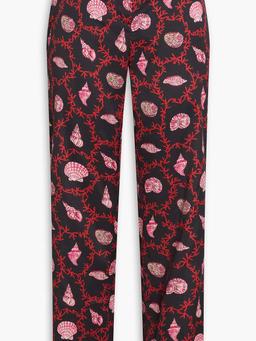 Capri Flute printed stretch-silk twill kick-flare pants