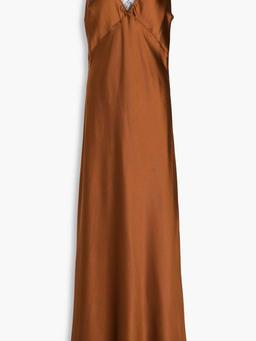 Hamina lace-trimmed stretch-silk satin maxi dress