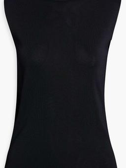 Stretch-knit turtleneck top