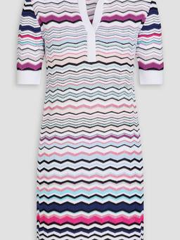 Crochet-knit cotton-blend mini dress