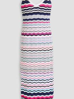 Crochet-knit cotton-blend midi dress