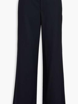 Wool-blend twill wide-leg pants