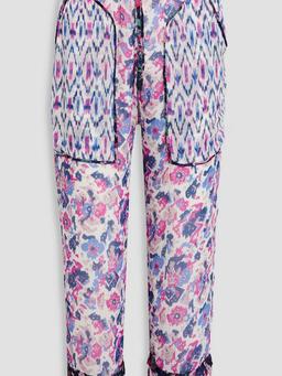 Printed georgette straight-leg pants
