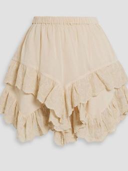 Locadi ruffled cotton-gauze shorts
