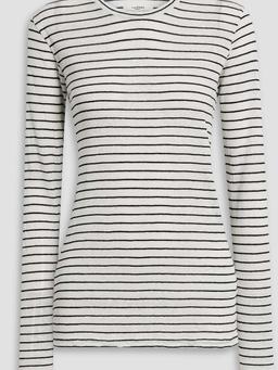 Kaaron striped linen and cotton-blend jersey top