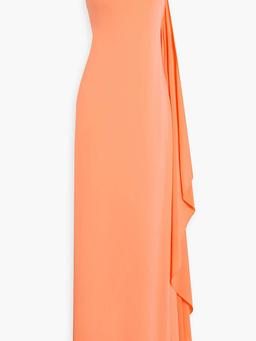 Anja one-shoulder draped crepe maxi dress