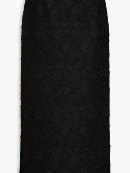 Guipure lace tweed maxi pencil skirt