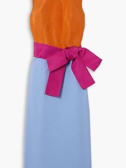 Color-block silk-faille midi dress