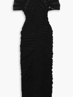 Open-knit cotton-blend maxi dress