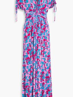 Charlotte reversible printed stretch-mesh midi dress