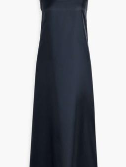 Bead-embellished silk-satin midi dress