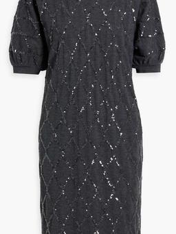 Sequin-embellished knitted dress